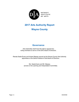 2017 Arts Authority Report Wayne County