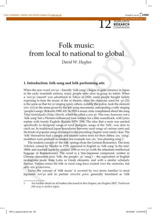 Folk Music: from Local to National to Global David W