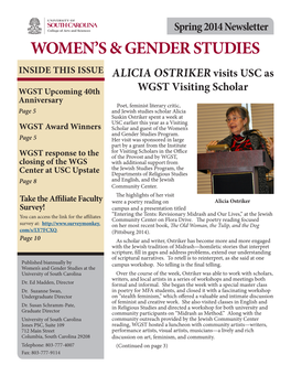 Women's & Gender Studies Program Spring 2014 Newsletter