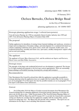 Chelsea Barracks, Chelsea Bridge Road