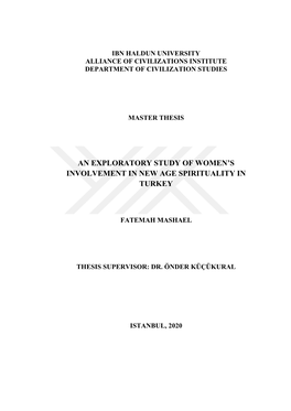 An Exploratory Study of Women's Involvement in New Age Spirituality in Turkey