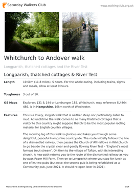 Whitchurch to Andover Walk