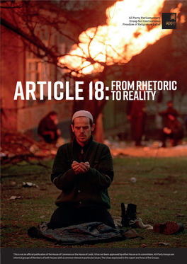 Article 18: from Rhetoric to Reality Is a Timely Report