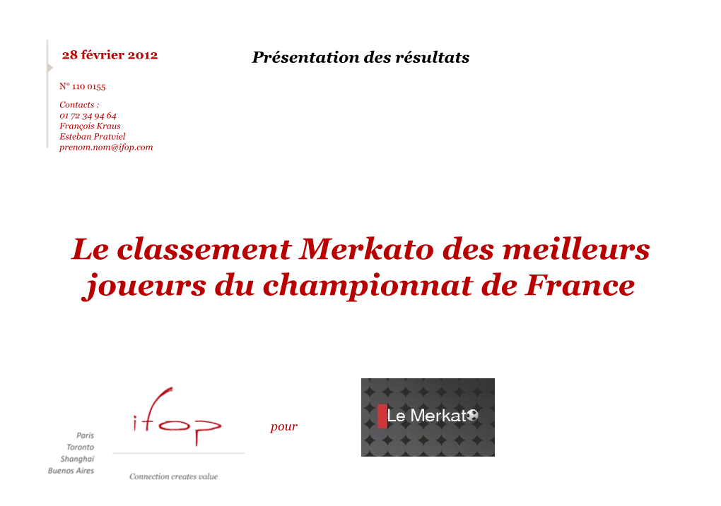 Le Classement Merkato Des Meilleurs Joueurs Du Championnat De France
