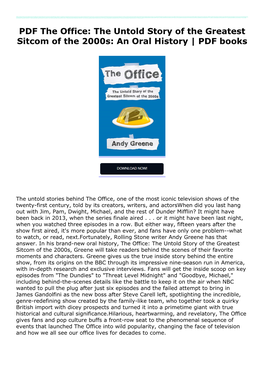 PDF the Office: the Untold Story of the Greatest Sitcom of the 2000S