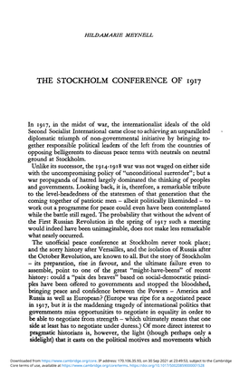 The Stockholm Conference of 1917
