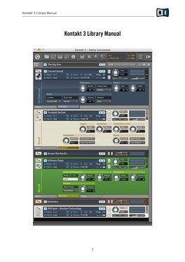 Kontakt 3 Library Manual