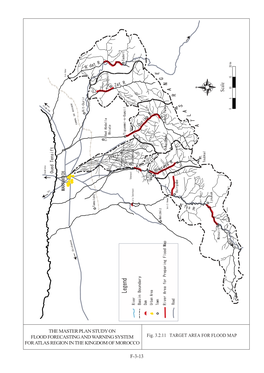 Legend Road River Dam Basin Boundary Urban Area Town River Area for Preparing Flood Map