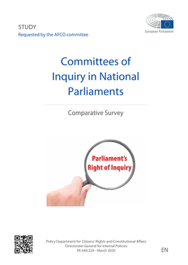 Committees of Inquiry in National Parliaments