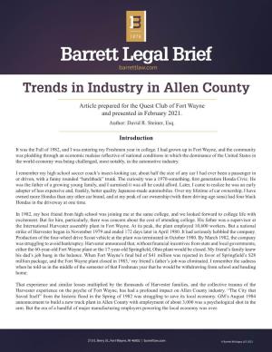 Trends in Industry in Allen County