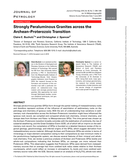 Strongly Peraluminous Granites Across the Archean–Proterozoic