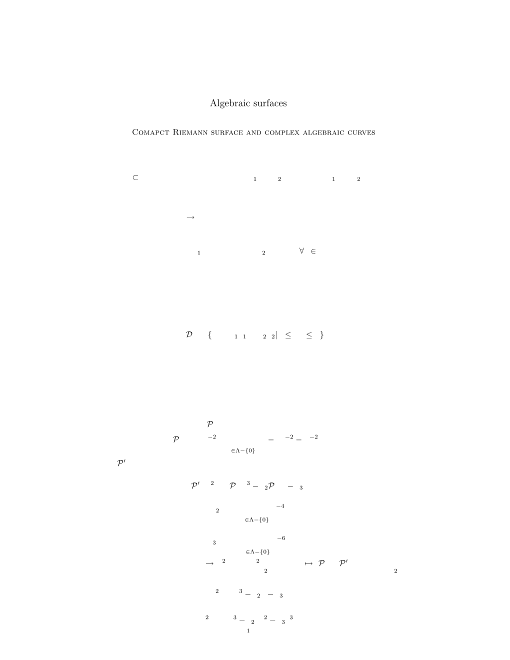 Algebraic Surfaces Sep