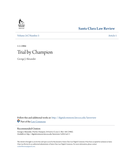 Trial by Champion George J