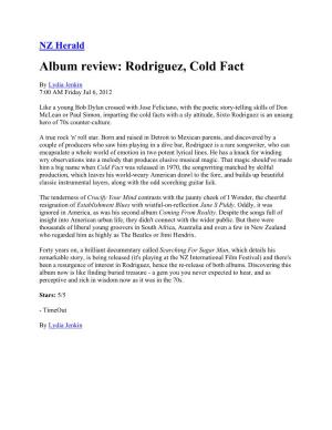 Album Review: Rodriguez, Cold Fact