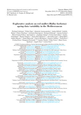Explorative Analysis on Red Mullet (Mullus Barbatus) Ageing Data Variability in the Mediterranean