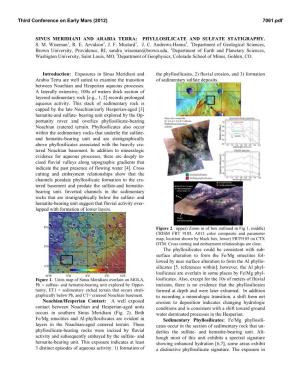Sinus Meridiani and Arabia Terra: Phyllosilicate and Sulfate Statigraphy