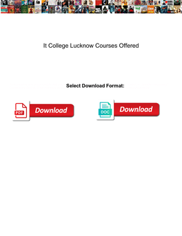 It College Lucknow Courses Offered