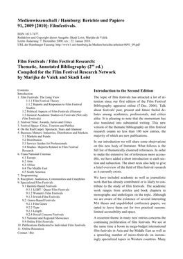 Film Festivals / Film Festival Research