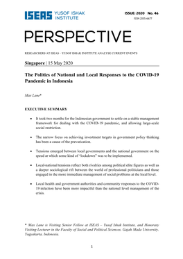 The Politics of National and Local Responses to the COVID-19 Pandemic in Indonesia