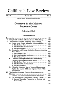 Contracts in the Modern Supreme Court