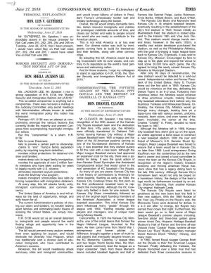 CONGRESSIONAL RECORD— Extensions of Remarks E933 HON