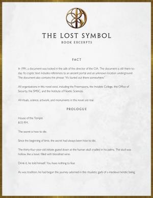 The Lost Symbol Book Excerpts
