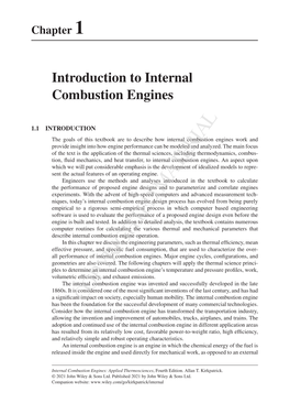 Introduction to Internal Combustion Engines