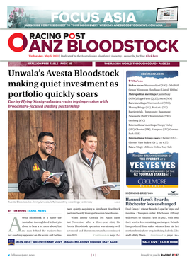 Focus Asia Subscribe for Free Direct to Your Inbox Every Weekday Anzbloodstocknews.Com/Asia