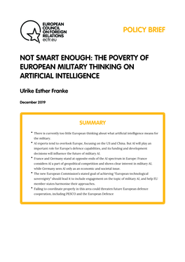 Not Smart Enough: the Poverty of European Military Thinking on Artificial Intelligence