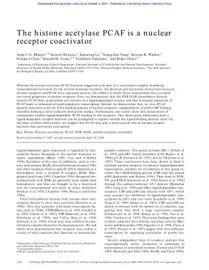 The Histone Acetylase PCAF Is a Nuclear Receptor Coactivator