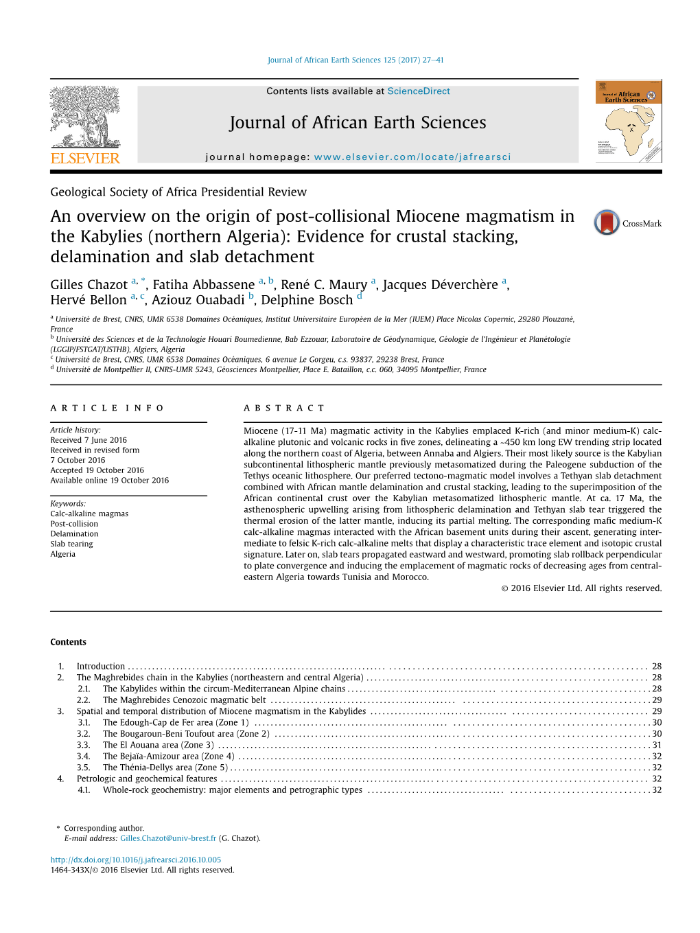 An Overview On The Origin Of Post-Collisional Miocene Magmatism In The ...