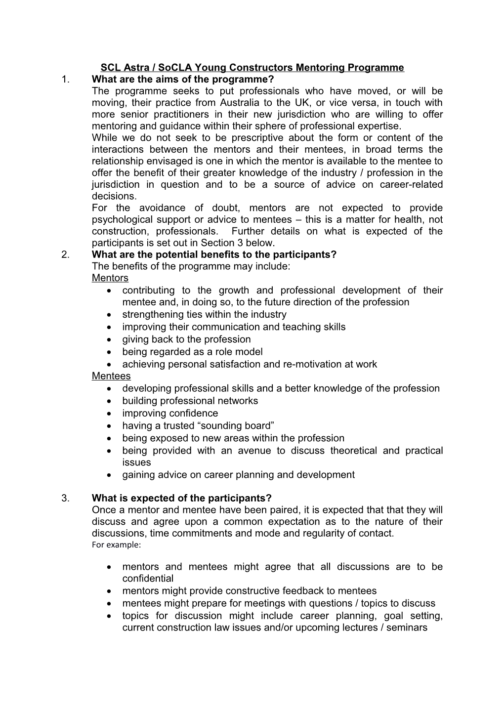 SCL Astra / Socla Young Constructors Mentoring Programme