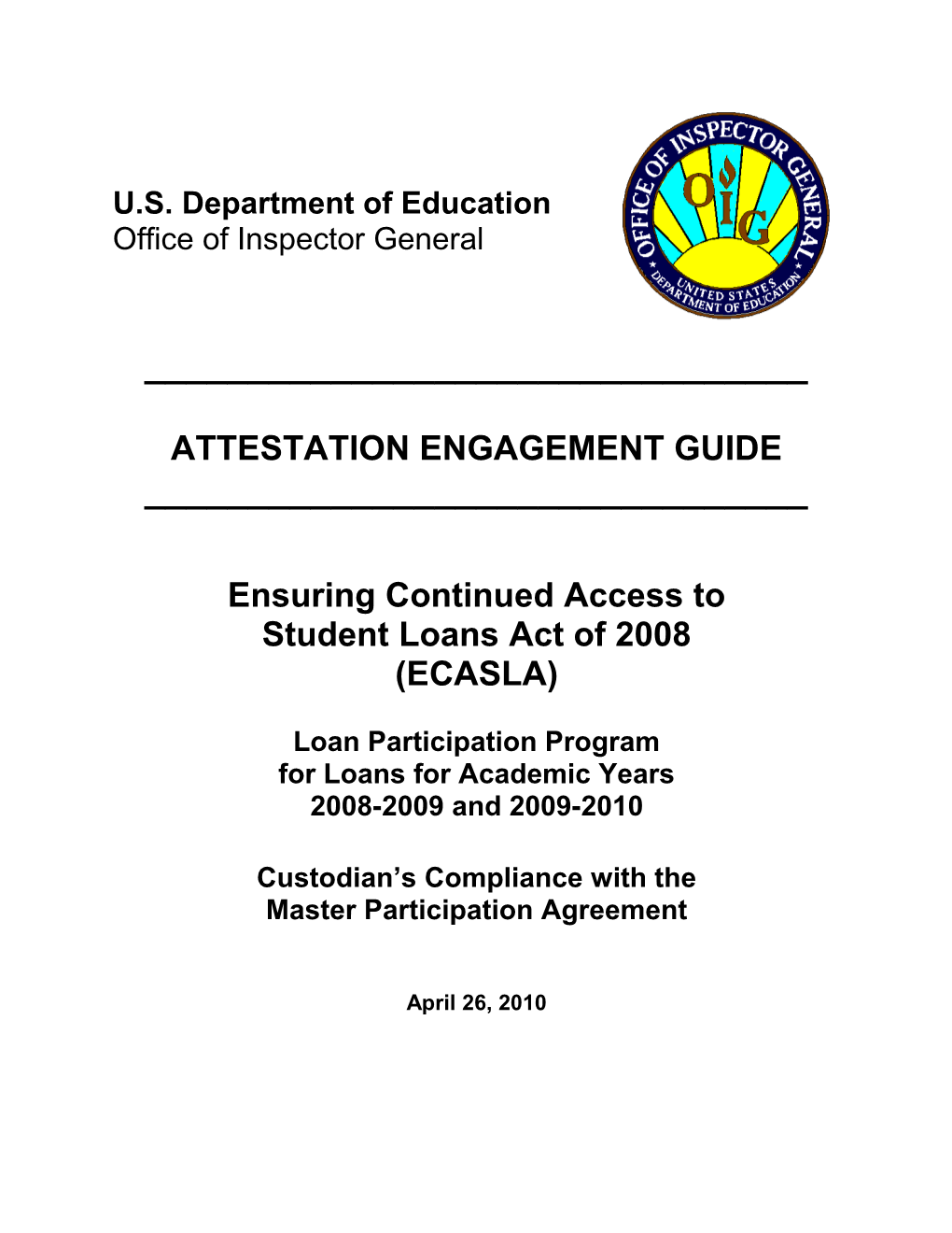 Ensuring Continued Access to Student Loans Act of 2008 (ECASLA) (MS Word)