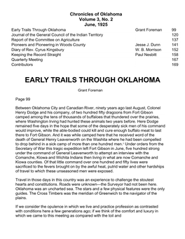 Early Trails Through Oklahoma
