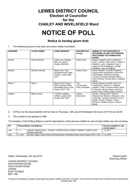 Notice of Poll