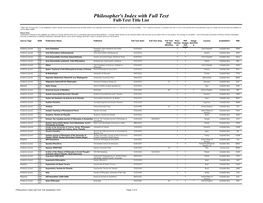 Philosopher's Index with Full Text Full-Text Title List