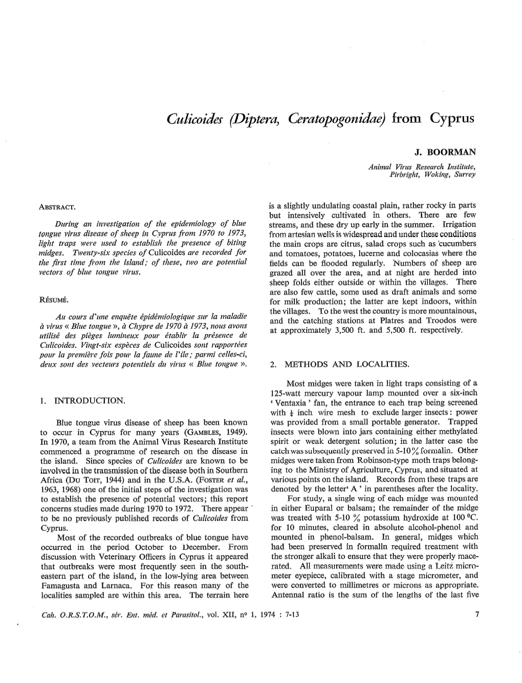 Culicoides (Diptera, Ceratopogonidae) from Cyprus