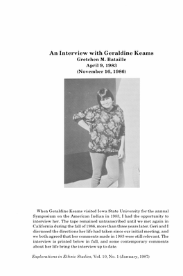 An Interview with Geraldine Keams Gretchen M