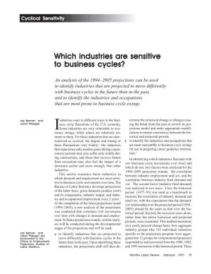 Which Industries Are Sensitive to Business Cycles?