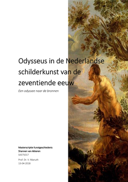 Odysseus in De Nederlandse Schilderkunst Van De Zeventiende Eeuw Een Odyssee Naar De Bronnen