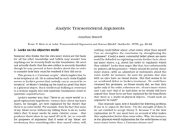 Analytic Transcendental Arguments