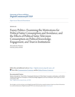 Examining the Motivations for Political Satire Consumption and Avoidance