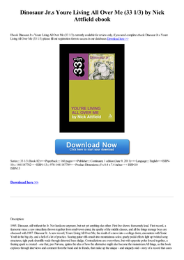 Download Dinosaur Jr.S Youre Living All Over Me (33 1/3) Ebook Pdf by Nick Attfield In