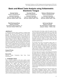 Basic and Mixed Taste Analysis Using Voltammetric Electronic Tongue