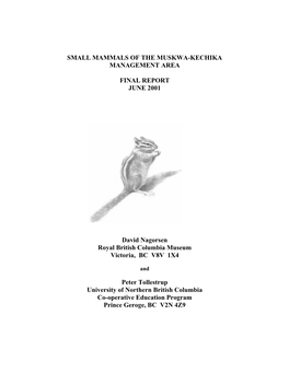 Small Mammals of the Muskwa-Kechika Management Area