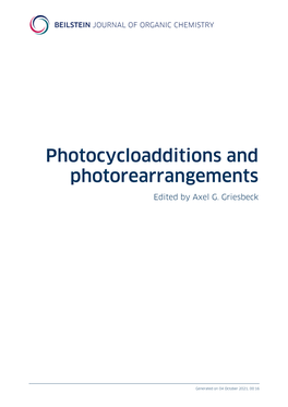 Photocycloadditions and Photorearrangements