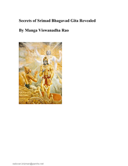 Secrets of Srimad Bhagavad Gita Revealed