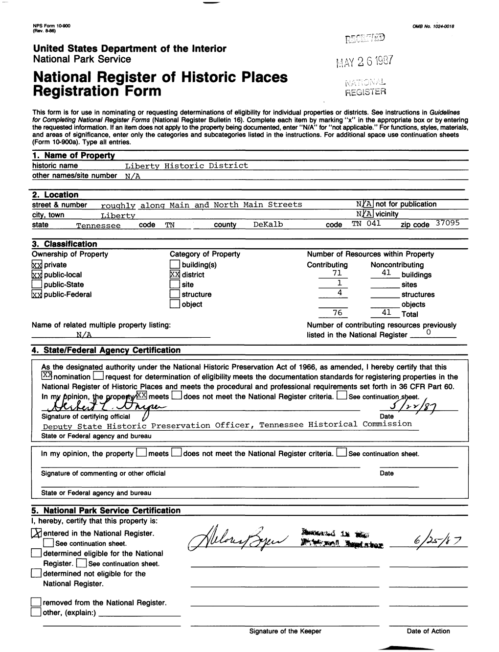 National Register of Historic Places Continuation Sheet