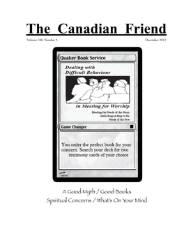 The Canadian Friend Volume 108, Number 5 December 2012