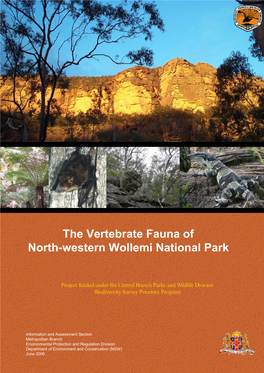 The Vertebrate Fauna of North-Western Wollemi National Park